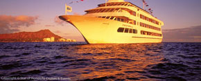 sunset from the dinner cruise ship in oahu